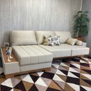 Ver imagem 4 de Sofá Rovere Retrátil 2 Módulos com Chaise Longue Direita* D'confort Design Linho Azul 51