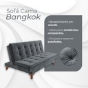Ver imagem 2 de Sofá-Cama Bangkok Design Moderno 1.90m Retrátil e Reclinável para Sala e Quarto Cinza