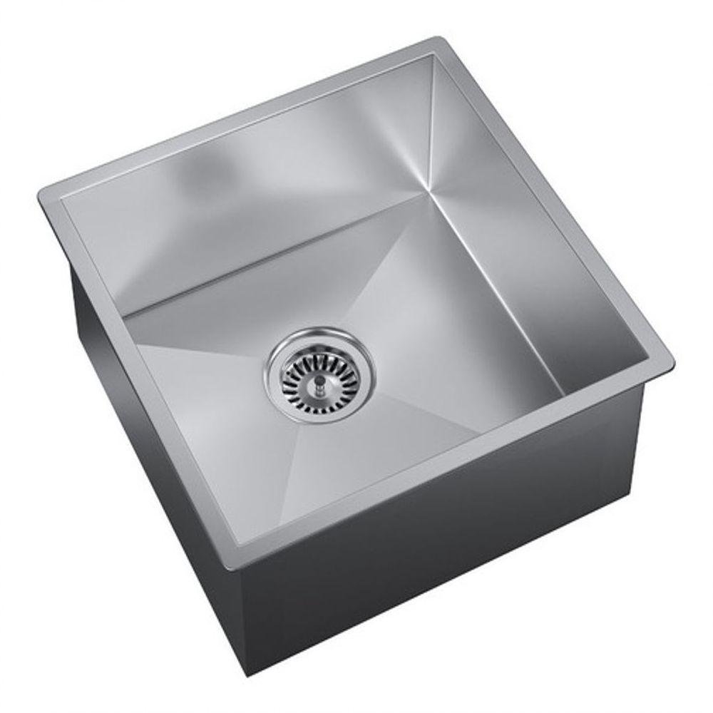 Cuba de Inox 35 X 35 Quadrada Escovada Embutida - 1