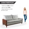 Sofá Living 3 Lugares Miami Linho Corino NN Estofados 2,00cm - 3