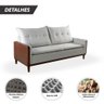Sofá Living 3 Lugares Miami Linho Corino NN Estofados 2,00cm - 5