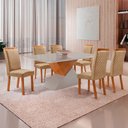 Ver imagem 7 de Mesa de Jantar Aster 180cm Tampo MDF Vidro Canto Copo com 6 Cadeiras Lorena