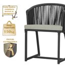 Ver imagem 4 de Mesa com 6 Cadeiras de Jantar Roma 120cm e Noronha em Alumínio Preto Corda Náutica Estofado 3 Trama