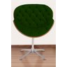 Poltrona Decorativa Bella Laminada Pé Giratório de Alumínio Capitonê Cor:verde - 2