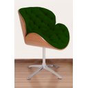 Ver imagem 1 de Poltrona Decorativa Bella Laminada Pé Giratório de Alumínio Capitonê Cor:verde