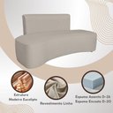 Ver imagem 4 de Sofá Forma Orgânico 3 Lugares Recepção Sala Curvo Escritório Cinza Escuro