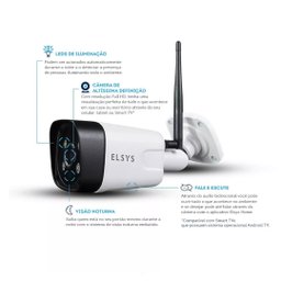 Camera Externa Wifi Full Hd C/ Infravermelho Esc-wb3f - Elsys - 2