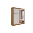 Ver imagem 1 de Guarda Roupa Solteiro com Espelho 2 Portas 100% Mdf Atenas Cinamomo Off White - D' Doro Móveis