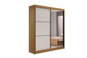 Ver imagem 1 de Guarda Roupa Solteiro com Espelho 2 Portas 100% Mdf Atenas Cinamomo Off White - D' Doro Móveis