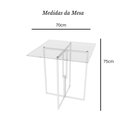 Ver imagem 3 de Mesa Quadrada Industrial Branca 70cm Tampo de Vidro Temperado