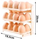Ver imagem 4 de Porta Ovos Dobrável Organizador Geladeira 24 Ovos 3 Andares
