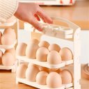 Ver imagem 7 de Porta Ovos Dobrável Organizador Geladeira 24 Ovos 3 Andares