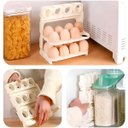 Ver imagem 3 de Porta Ovos Dobrável Organizador Geladeira 24 Ovos 3 Andares