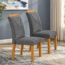 Ver imagem 4 de Cadeira para Mesa de Jantar Clara Plus Kit 2 Peças Cinamomo Linho Chumbo - Leifer