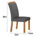Ver imagem 3 de Cadeira para Mesa de Jantar Clara Plus Kit 2 Peças Cinamomo Linho Chumbo - Leifer