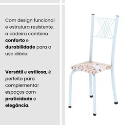 Conjunto de Mesa Tubular 70x70cm Tampo em Mdf 4 Cadeiras Sara - 7