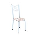 Ver imagem 6 de Conjunto de Mesa Tubular 70x70cm Tampo em MDF 4 Cadeiras Sara Branco/Botanic Bege