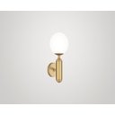 Ver imagem 2 de Arandela de Parede Dourado Mate Globo Vidro Retro 18X26cm G9
