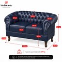 Ver imagem 5 de Namoradeira Chesterfield Duque 2 Lugares em Veludo:Veludo Azul Marinho