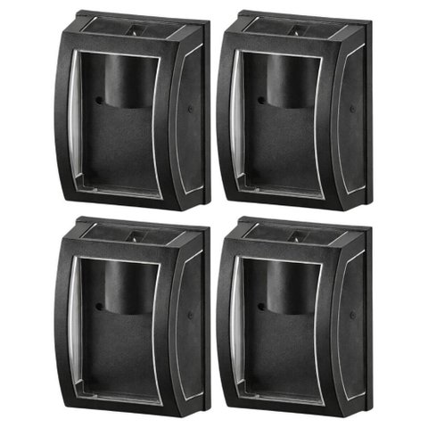 Kit 4 Arandelas Oval Interna Externa Transparente Preto 20W E27 Dital Luminárias