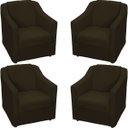 Ver imagem 1 de Kit 4 Poltronas Decorativas para Sala Recepção Consultório Manicure Cadeira Mila Suede