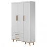 Guarda-Roupa para Bebê 3 Portas 2 Gavetas Pés Palito Ludmila - 1