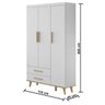 Guarda-Roupa para Bebê 3 Portas 2 Gavetas Pés Palito Ludmila - 4