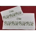 Ver imagem 2 de Jogo Toalhas Bordadas Banho e Rosto. Estampa: Folhas Dohler Artesanalle Marrom