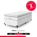 Ver imagem 5 de Cama Box Solteiro + Colchão Paris Molas Ensacadas Branco Couro Branco/branco