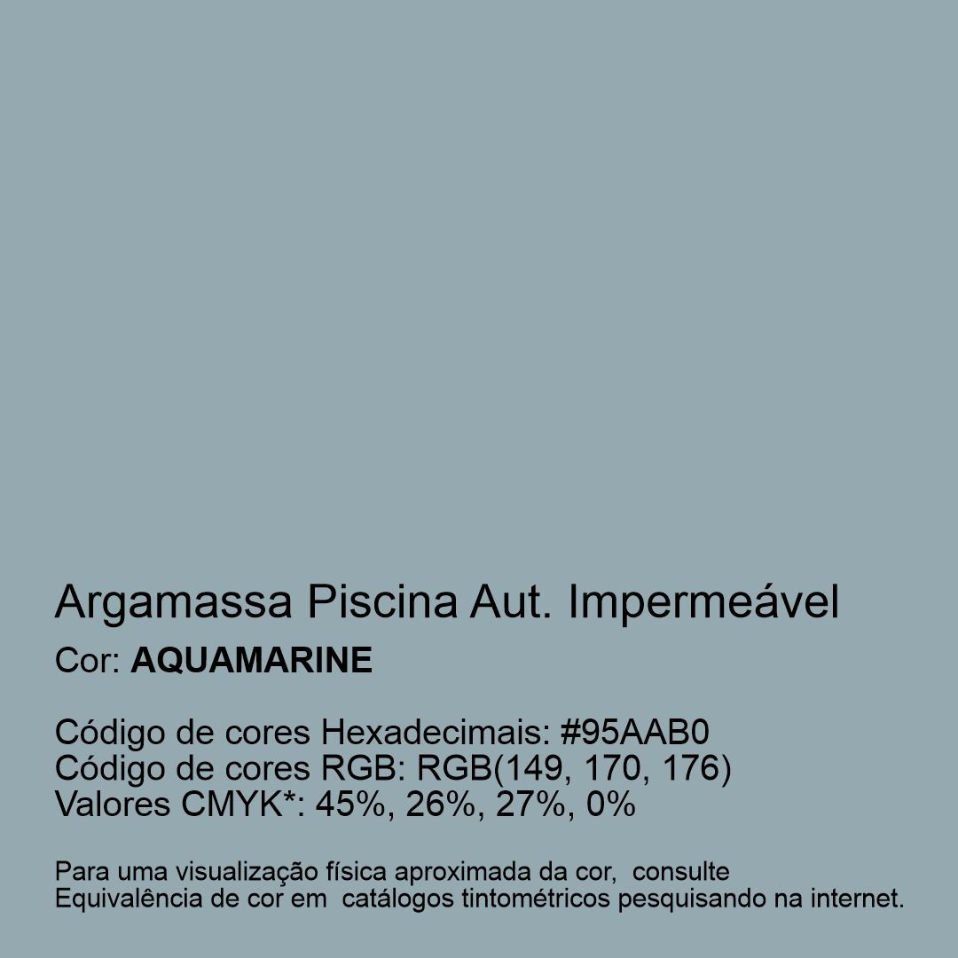 Argamassa Piscina Aut. Impermeável Cor Aquamarine 1kg - 2