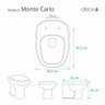 Assento Sanitario Poliester Antibacteriano com Amortecedor Monte Carlo Branco para Vaso Deca - 2