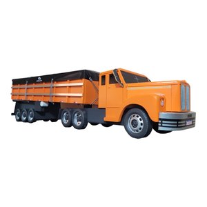 Carreta Scania 111 Truck Jacaré Graneleiro Madeira Miniatura