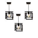 Ver imagem 1 de Kit 3 Pendente Infinity Poptem Cubo Aluminio Preto Luminária Lustre 20cm Sala