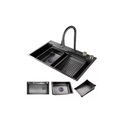 Cuba Gourmet Torneira Cascata Aço Inox Black Next - 1