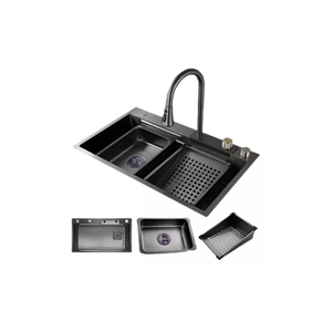 Cuba Gourmet Torneira Cascata Aço Inox Black Next