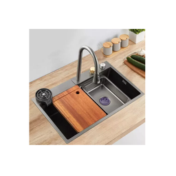 Cuba Gourmet Torneira Cascata Aço Inox Black Next - 3