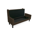 Ver imagem 3 de Recamier Baú Fênix para Cama Solteiro 90cm Suede Marrom - Incasa Decor