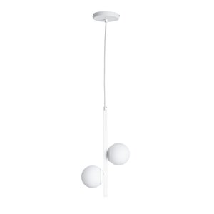 Lustre Pendente Jabuticaba /2 Globo de Vidro - Branco