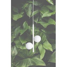 Lustre Pendente Jabuticaba /2 Globo de Vidro - Branco - 3