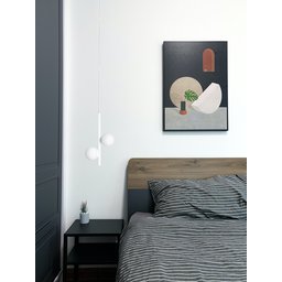 Lustre Pendente Jabuticaba /2 Globo de Vidro - Branco - 4