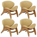Ver imagem 1 de Kit 4 Poltronas Decorativa Orgânica Sala Living Kadosh L02 Couríssimo Fendi - Lyam Decor