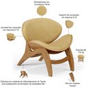 Ver imagem 4 de Kit 4 Poltronas Decorativa Orgânica Sala Living Kadosh L02 Couríssimo Fendi - Lyam Decor