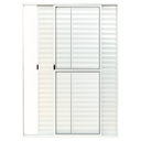 Ver imagem 1 de Porta Balcão de Aluminio Branco 3 Folhas com Trinco 2,10x1,50
