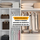 Ver mais imagens de Guarda-Roupa Casal 6 Portas com LED e Vidro Reflecta 5 Gavetas Bélgica