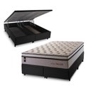 Ver imagem 1 de Conjunto Box Baú Queen Liverpool Preto 158x198x80 c/ Molas Ensacadas