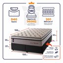 Ver imagem 2 de Conjunto Box Baú Queen Liverpool Preto 158x198x80 c/ Molas Ensacadas