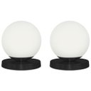 Ver imagem 1 de Kit 2 Luminárias de mesa Globo Orby Preto Base Redonda