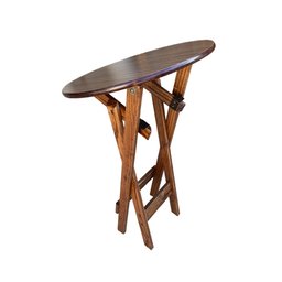 Mesa Bistrô Dobrável de Madeira Redonda Imbuia - Tarimatã - 2