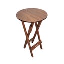 Ver imagem 1 de Mesa Bistrô Dobrável de Madeira Redonda Imbuia - Tarimatã