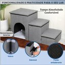 Ver imagem 7 de Escada Pets Cachorro Gato 3 em 1 Dobrável com Bau Casinha
